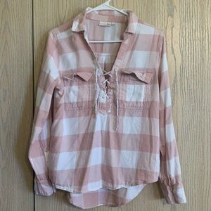 Light Pink and White Long Sleeve Tee